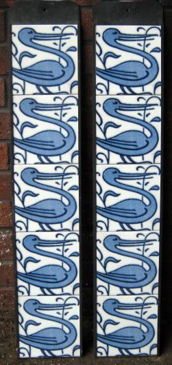 Metric Porcelain Tiles William De Morgan Bird & Snake Walls Floors Kitchens Bath 