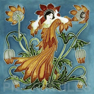 New Walter Crane Flora's Train  ceramic or porcelain tiles Anemone