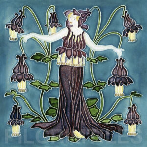New Walter Crane Flora's Train ceramic or porcelain tiles Columbine