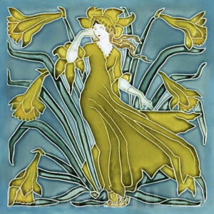 Walter Crane Flora's Train Daffodil ceramic or porcelain tiles