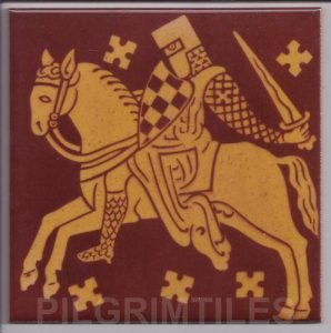 Gothic Style Medieval Knight Tile Brown