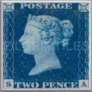 Two Penny Blue  postage stamp design tile