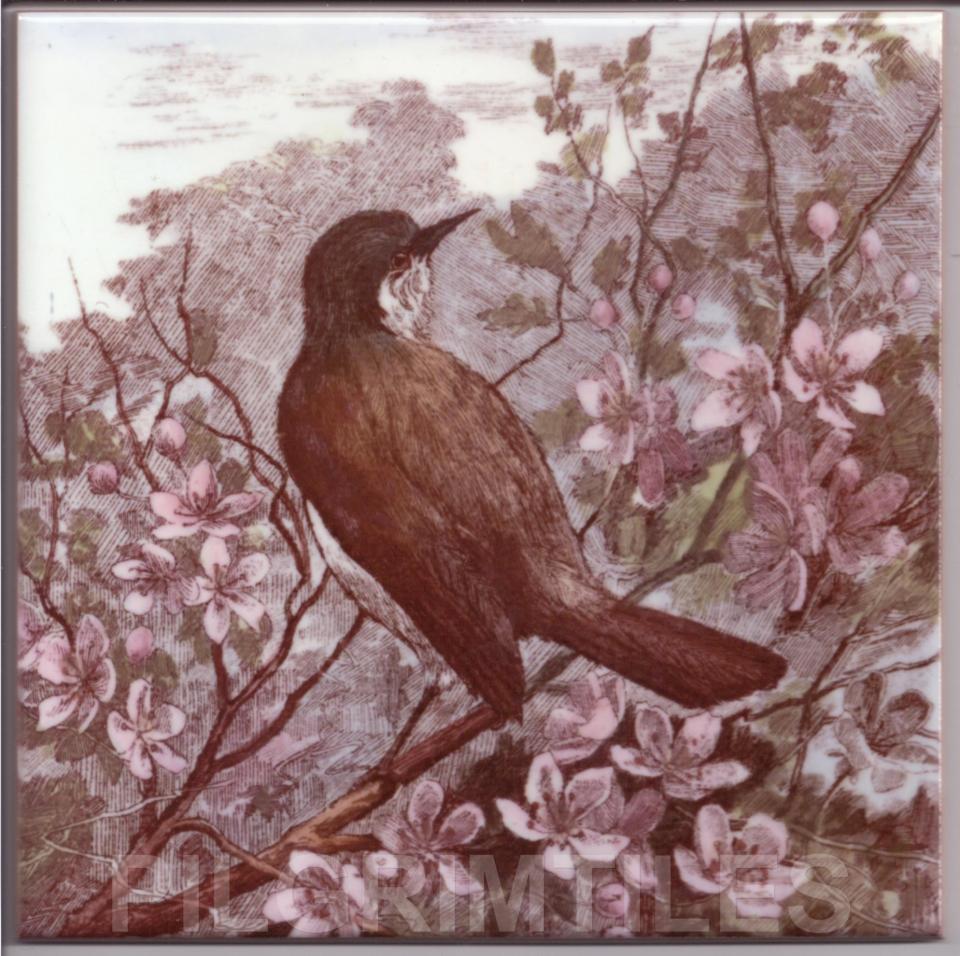 Victorian Style Bird ref 3 ~ Pilgrim Tiles