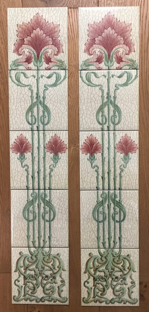 Art Nouveau Fireplace Tiles Set Ref An 142 Set ~ Pilgrim Tiles