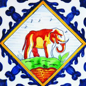 Delft Style Elephant tile ref 47