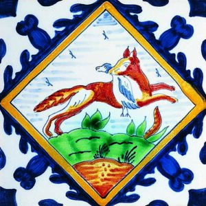 Delft Style Fox tile ref 49