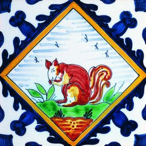 Delft Style Squirrel tile ref 50