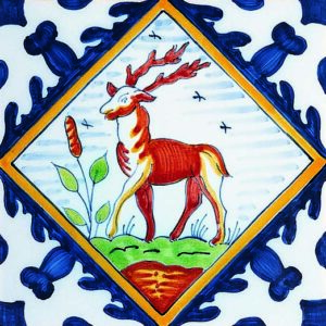 Delft Style Deer tile ref 52