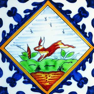 Delft Style Rabbit tile ref 55