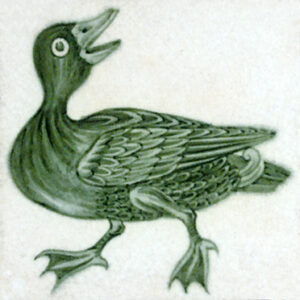 William De Morgan Duck tiles green