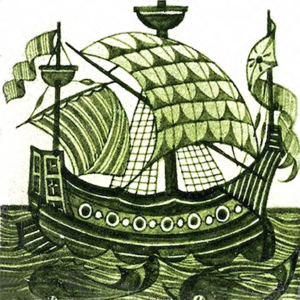 William De Morgan Green Galleon tiles ref 4