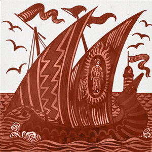 William De Morgan Red Galleon tiles ref 13