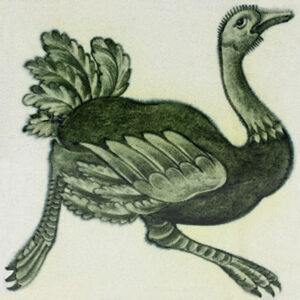 William De Morgan Ostrich tiles green