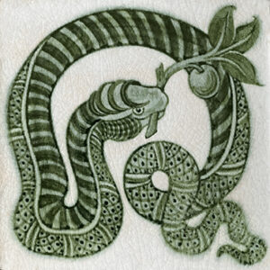 William De Morgan Snake tile