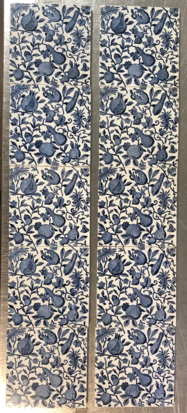 Original Antique Minton Aesthetic Movement Victorian Fireplace 10 Tile Set
