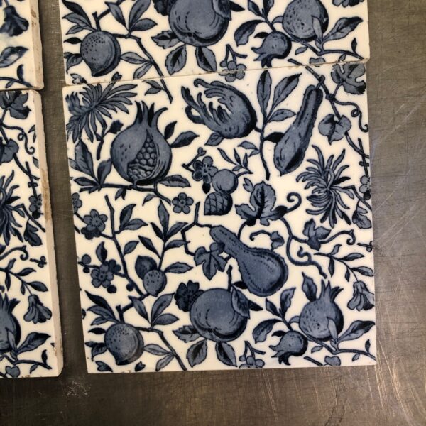 Original Antique Minton Aesthetic Movement Victorian Fireplace 10 Tile Set - Image 2
