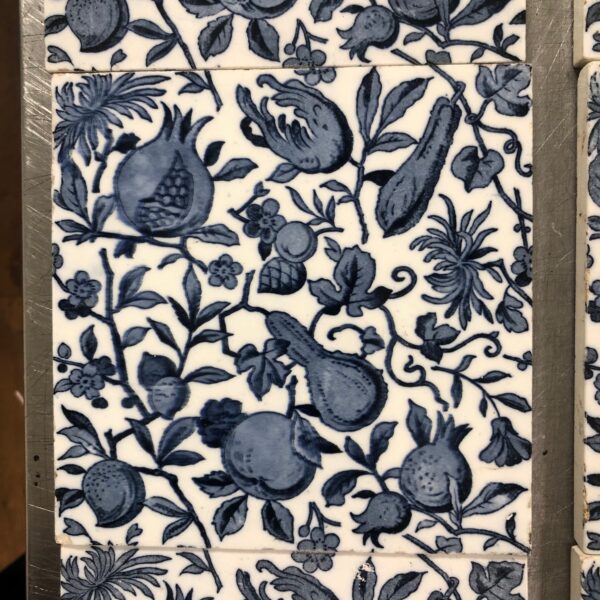 Original Antique Minton Aesthetic Movement Victorian Fireplace 10 Tile Set - Image 9