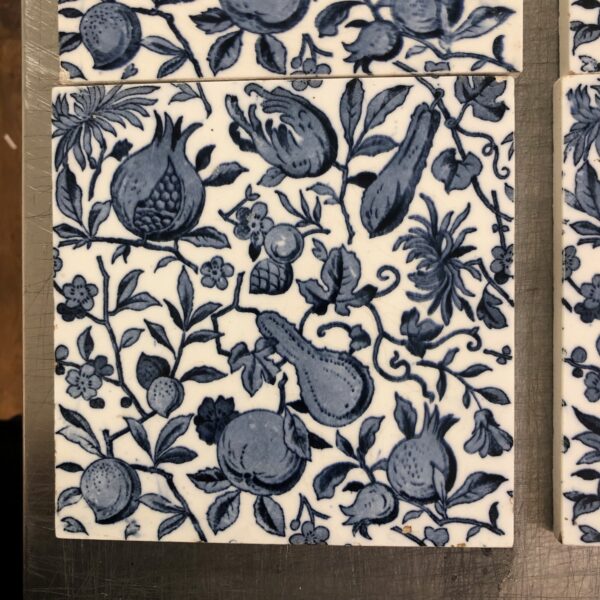 Original Antique Minton Aesthetic Movement Victorian Fireplace 10 Tile Set - Image 6