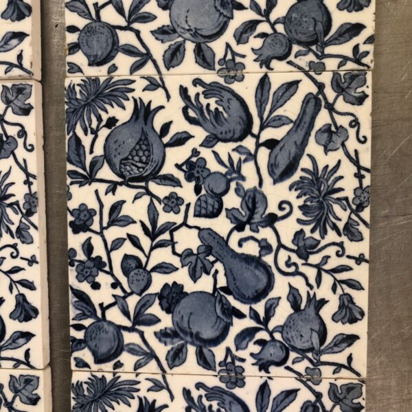 Original Antique Minton Aesthetic Movement Victorian Fireplace 10 Tile Set - Image 11