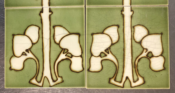 Original Antique Art Nouveau Peacock Fireplace 10 Tile Set (Mansfield Brothers 1905-1910) - Image 7