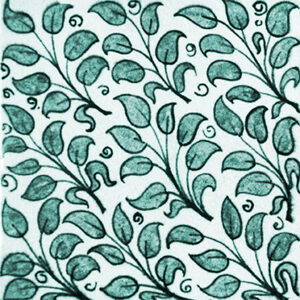 William De Morgan Leaves Tile Teal